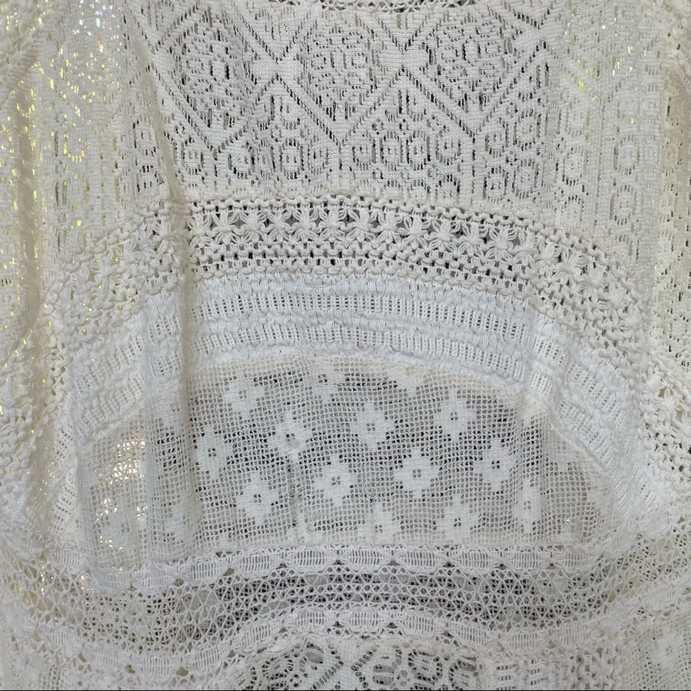 ZARA women’s crochet lace Prairie dress midi 3/4 length sleeve size small - Picture 6 of 7